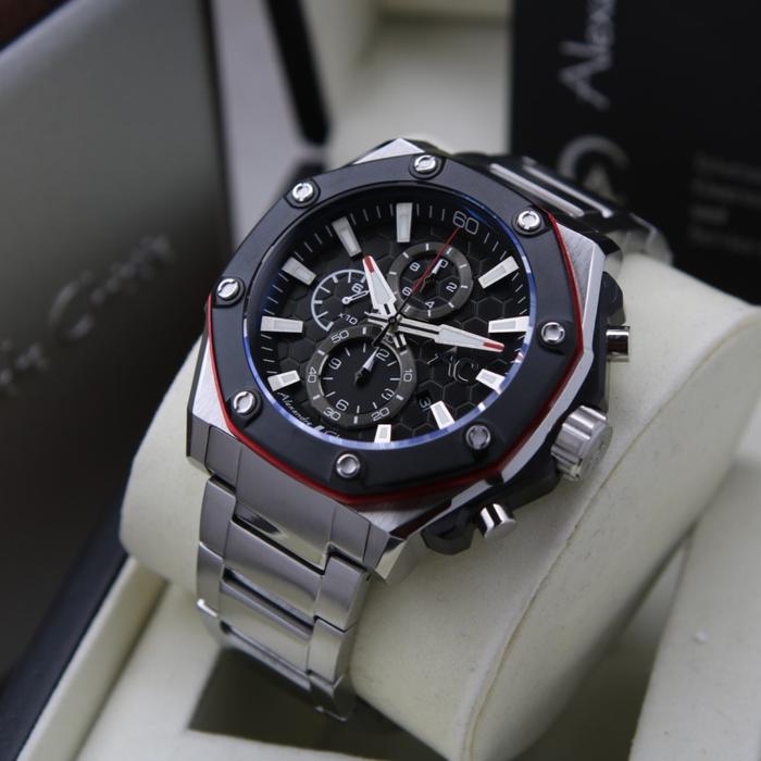 Jam Tangan Alexandre Christie Pria AC 9601 COLLECTION - Silver Black
