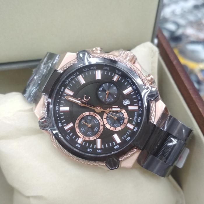 JAM TANGAN PRIA Guess Collection GC Y2400G2 Black Rosegold