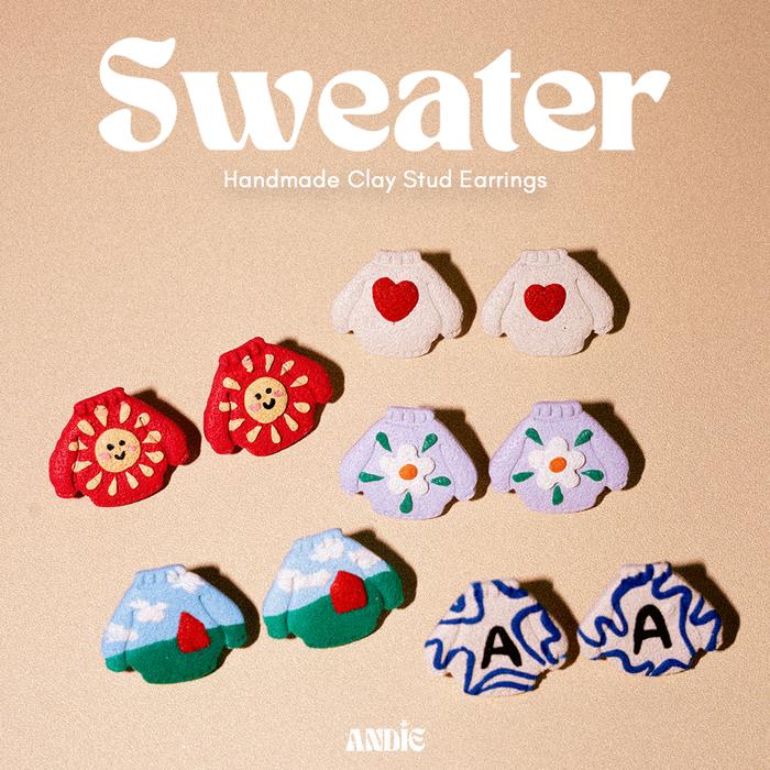 SWEATER Earrings | Anting Clay Handmade Hypoallergenic | ANDiE