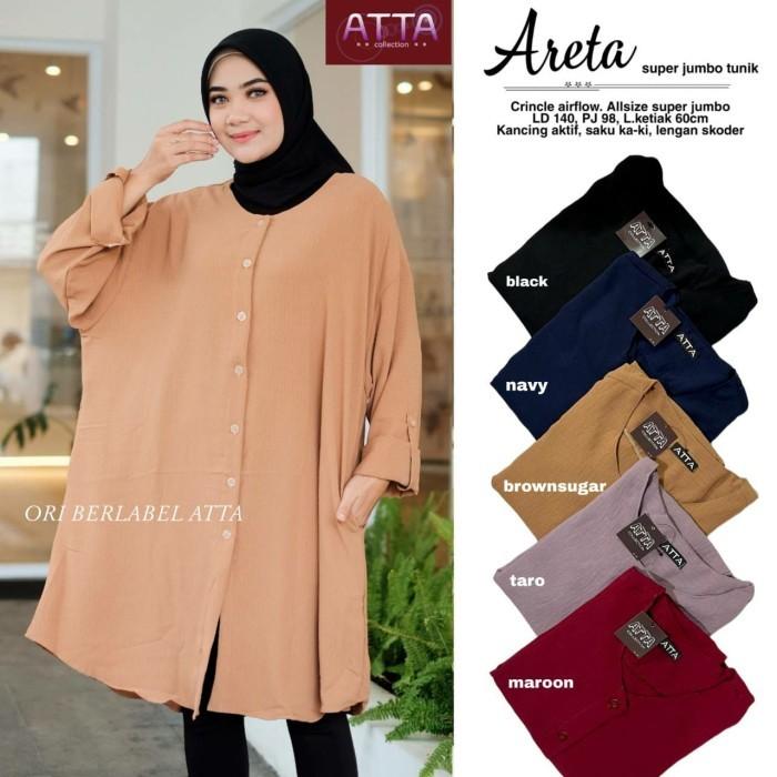Areta super jumbo tunik atasan wanita bigsize ld 140cm kemeja new 6/5