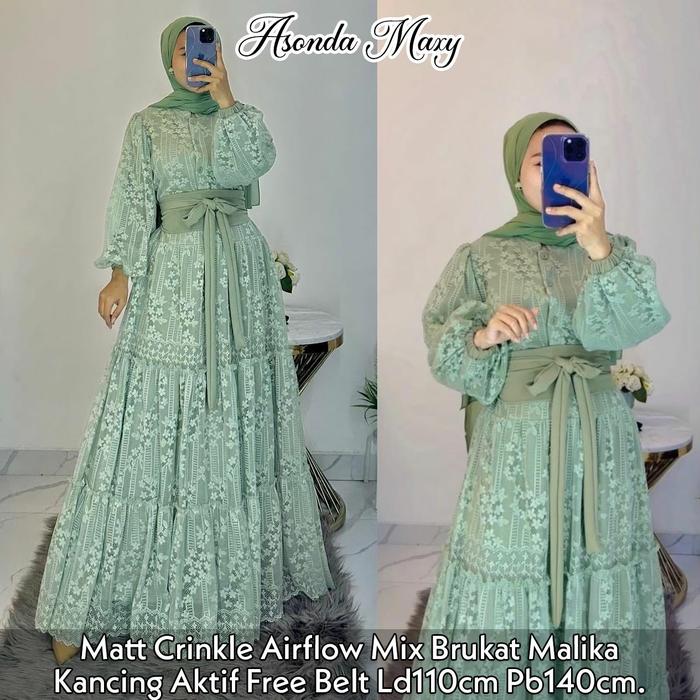 gamis pesta brokat mewah dress kondangan muslim bw8636 asonda maxy