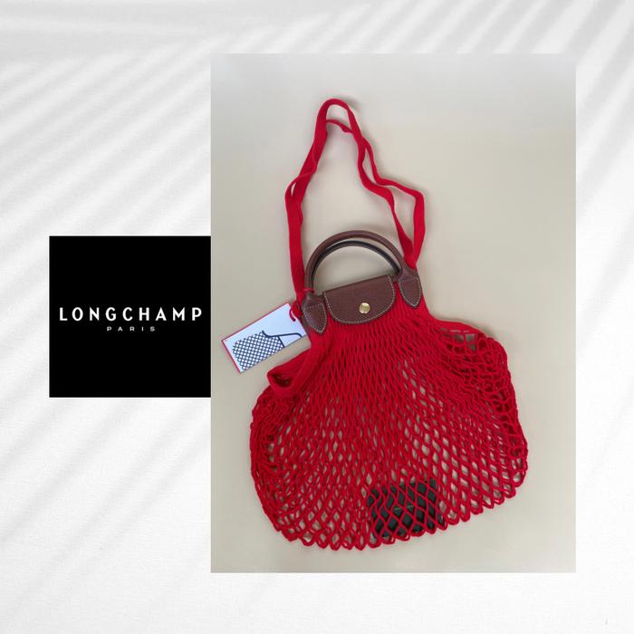 TAS BRANDED WANITA ORI LC LE PLIAGE FILET KNIT BAG RED