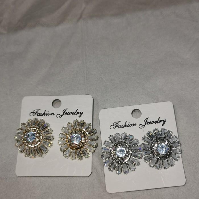 giwang zircon/ giwang bulat / giwang jepit