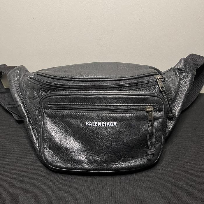 Balenciaga logo bumbag leather