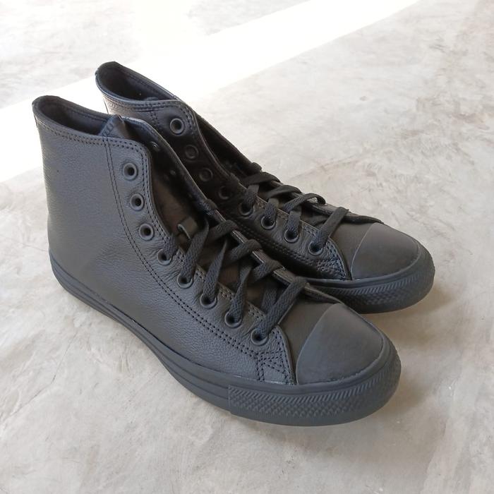 DISKON GEDE CONVERSE CT HIGH MONO BLACK LEATHER ORIGINAL RESMI STORE