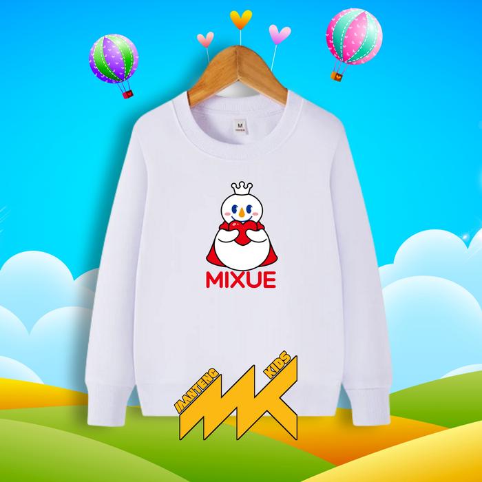 Sweater Anak Mixue Ice Cream / Crewneck Anak Mixue Ice Cream