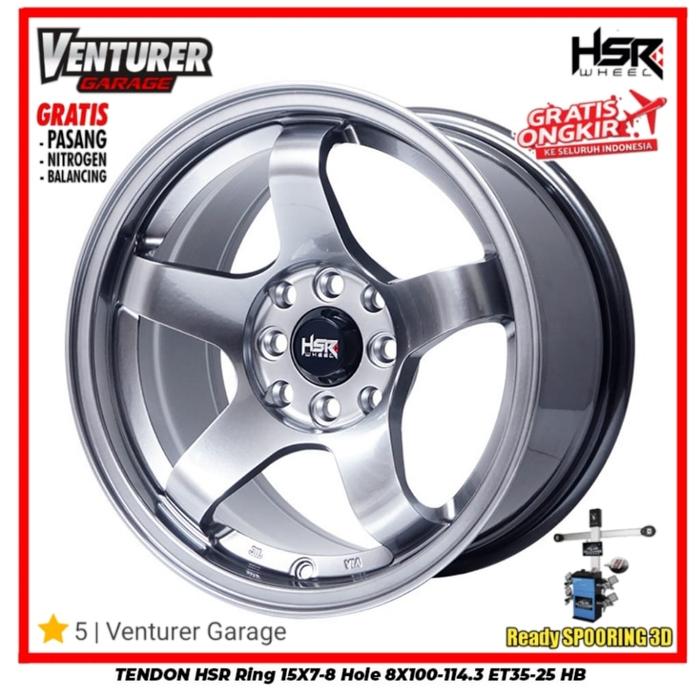 VELG HSR TE37 R15 TYPE TENDON VELG MOBIL RACING RING 15 LEBAR 7/8