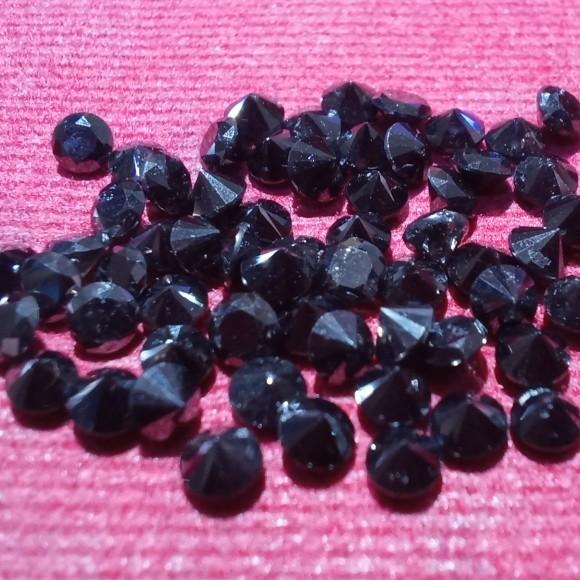 Batu Permata Berlian Hitam Tabur Natural Custom
