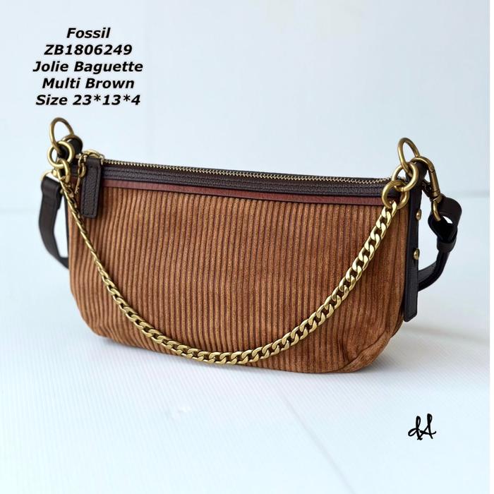 tasFOSSIL Jolie baguette multi brown crossbody