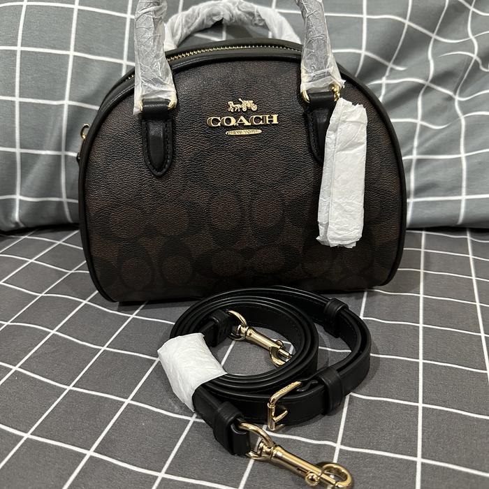 coach sydney satchel signature mahogany