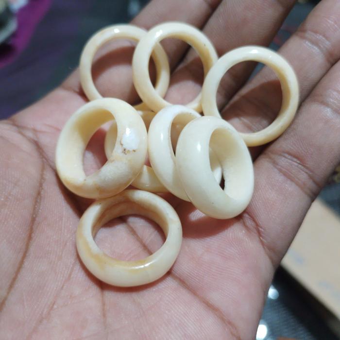 cincin batu marjan putih asli