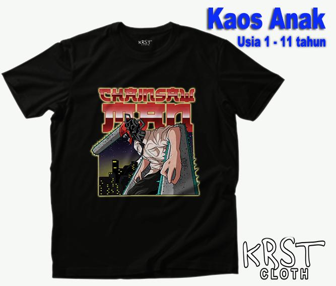 Kaos Distro Anak Laki Laki Motif Chainsaw Man Denji vol 1 Bahan Katun