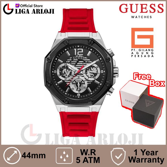 GUESS Watches GW0263G3 Original MOMENTUM Jam Tangan Pria Analog Red