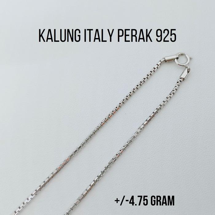 Kalung Italy Perak 925 Lapis Emas Putih Estimasi Berat 4.75 gram