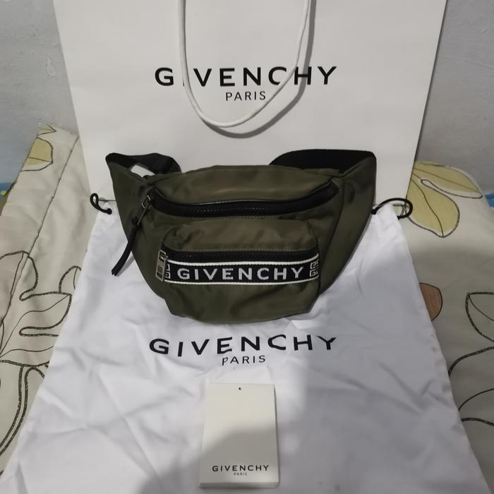 Givenchy waistbag bumbag hijau army original+dust bag+tag+paperbag