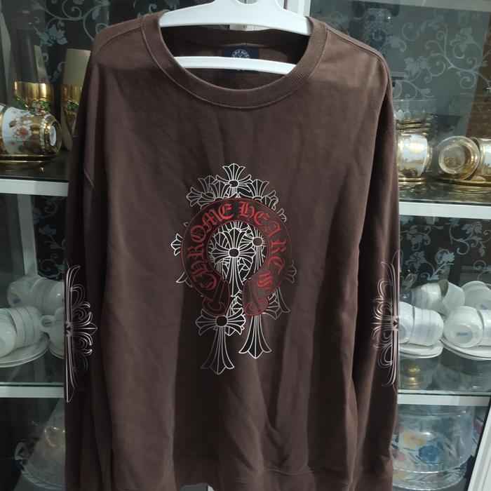 crewneck chrome hearts coklat