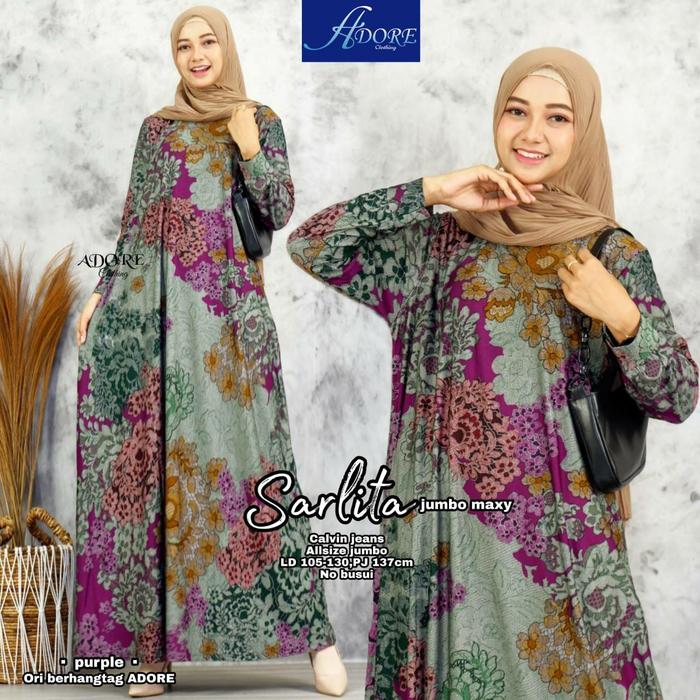 NEW MIRNA MAXY GAMIS LONGDRESS CALVIN JEANS BATIK WANITA BESTSELLER