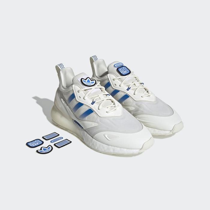 Sepatu Pria Adidas ZX 2K Boost 2.0 White Blue GX1007 Original 100%