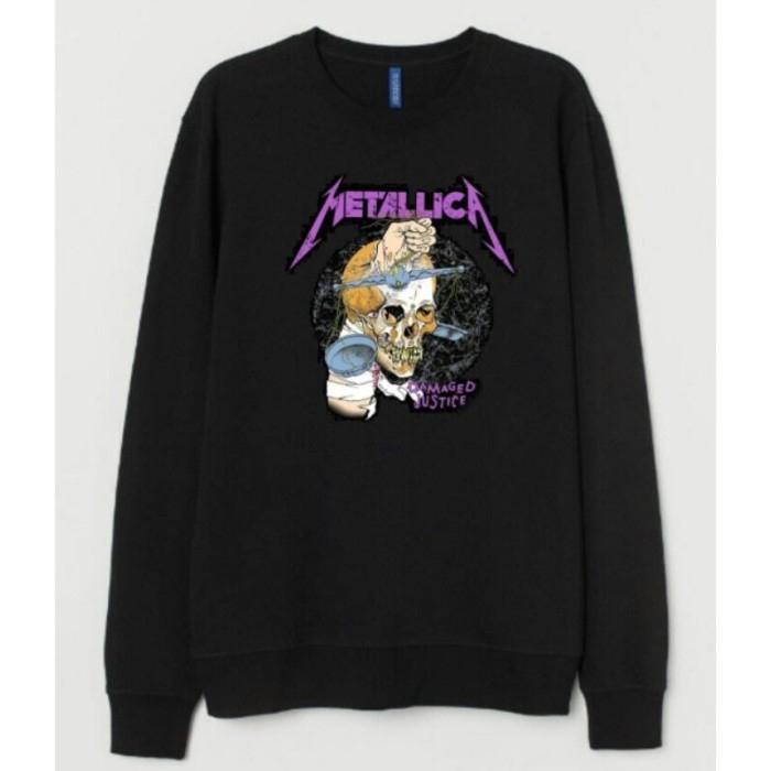 H&M METALLICA BLACK FULL TAG ORIGINAL CREWNECK SWEATER SWEATSHIRT HNM