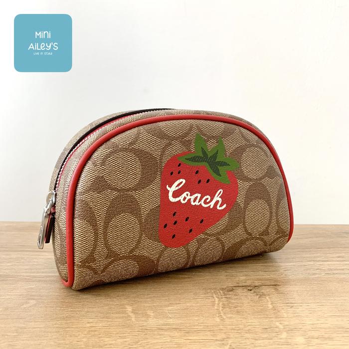 Coach Pouch Cosmetic Bag Strawberry Red Authentic