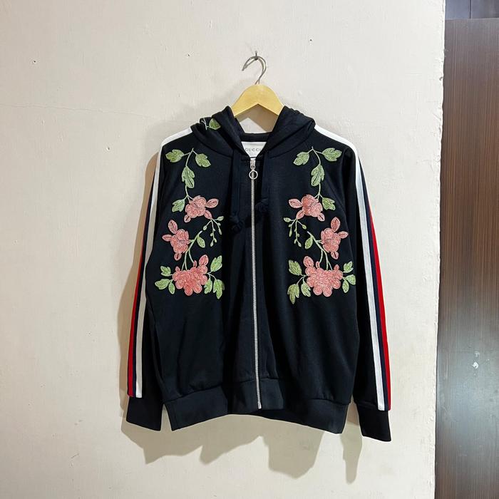 GUCCI EMBROIDERED ZIP UP HOODIE S Oversized (66 x 57cm) ORIGINAL 100%