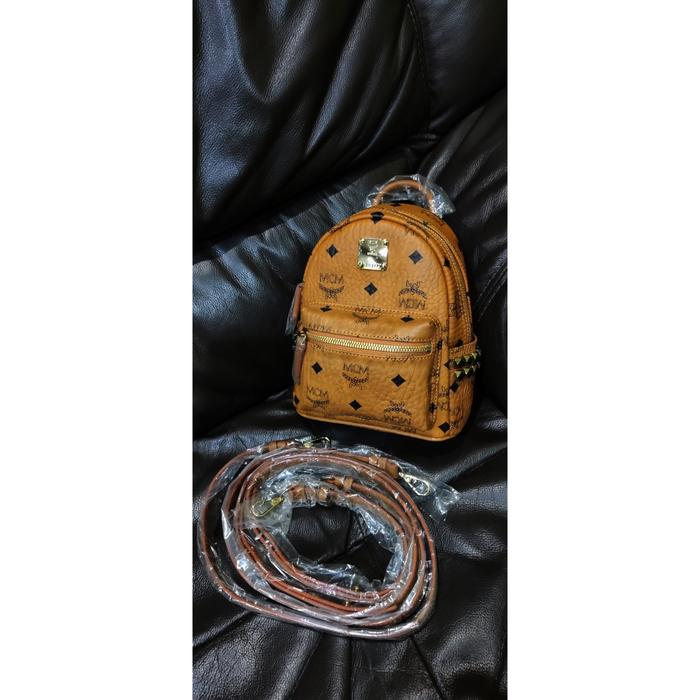 NEW!! Authentic MCM Backpack Cognac Mini