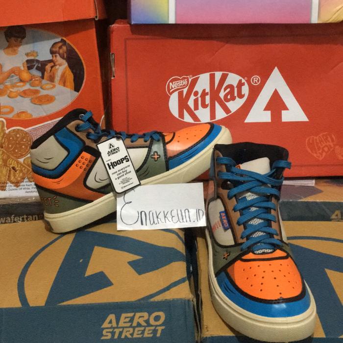 SEPATU AEROSTREET HOOPS 2D REBORN HIGH BIRU ORANGE