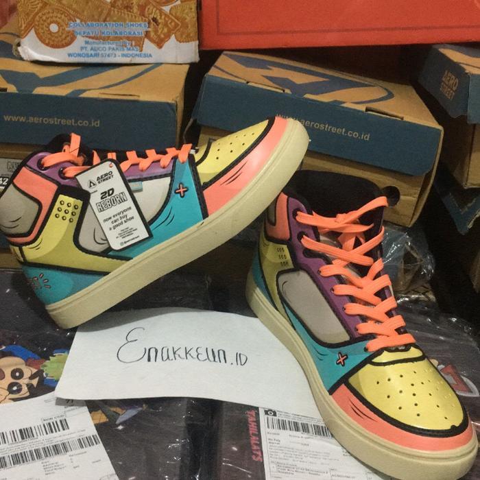 SEPATU AEROSTREET 2D REBORN HOOPS HIGH TOSCA PINK KUNING