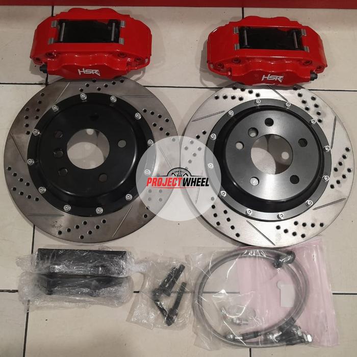 BBK RED HSR 4 PISTON MZ7609 (REAR) 330X24 DRILLED SLOTTED BMW E46