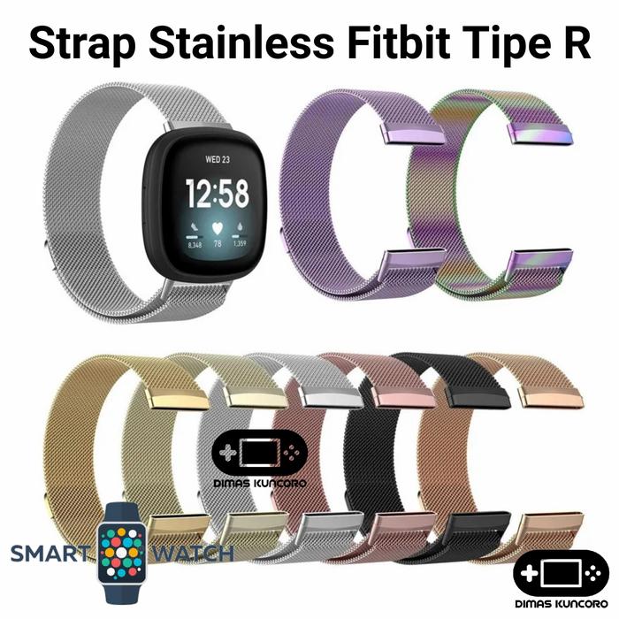 Strap Stainless Fitbit Tipe R Tali Jam Steel Versa 4 3 Sense 2 1