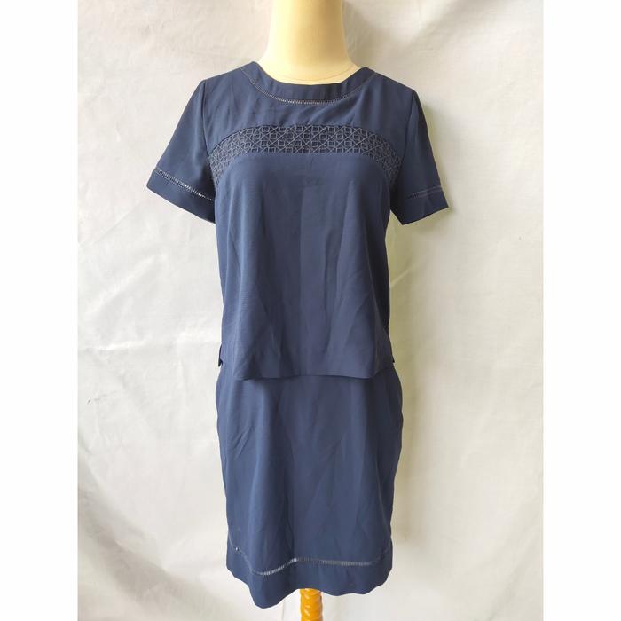 PRELOVED DRESS WANITA BY ARNALDO BASSINI BIRU CANTIK