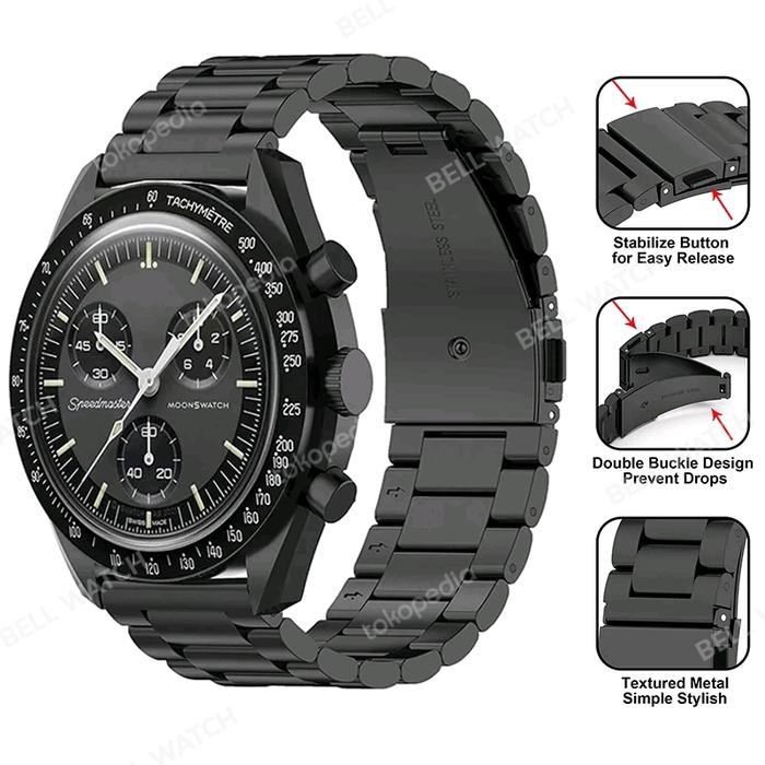 Rantai Strap Swatch x Omega Bioceramic Moonswatch 20mm