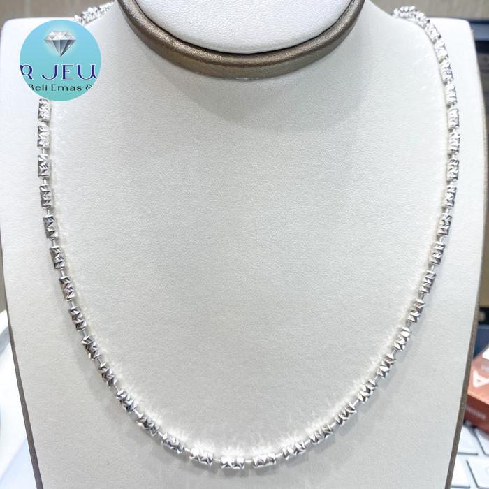 kalung emas putih pria  H W T 750 17 Karat