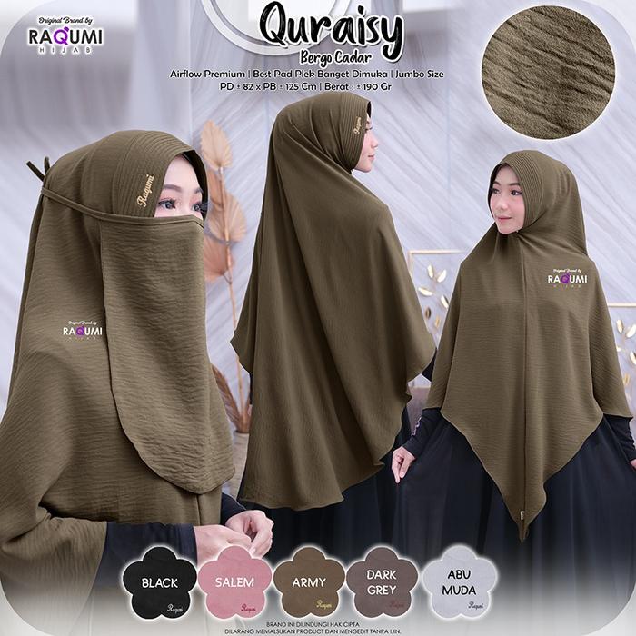 jilbab instan quraisy bergo cadar crincle airflow ori raqumi