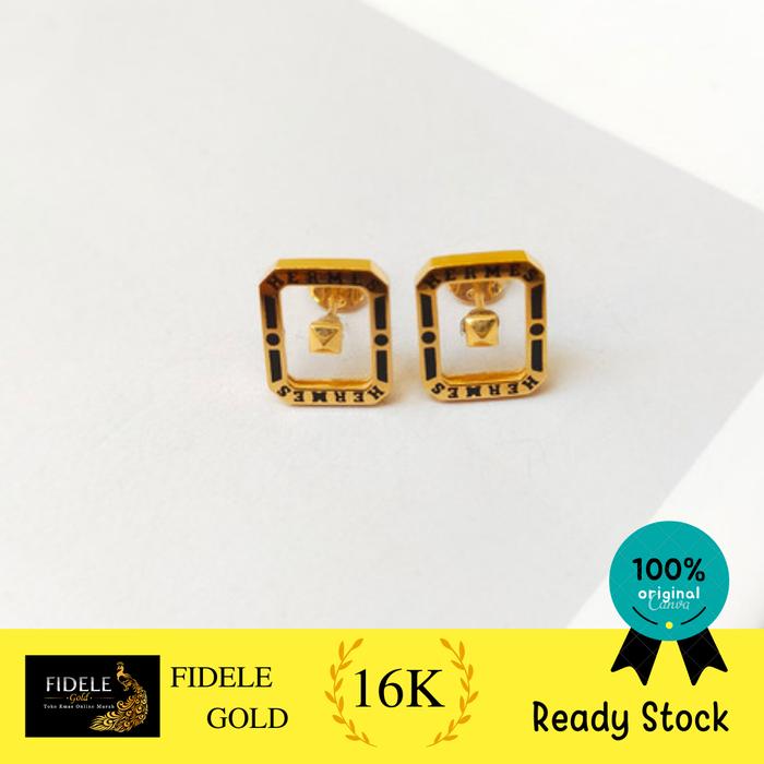 Anting tusuk herme emas asli 700 anting fashion herme