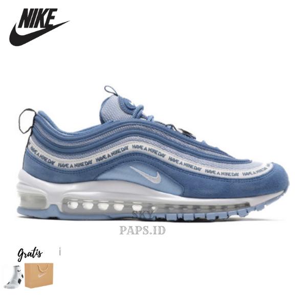 Sepatu Sneakers Unisex Nike Air Max 97 Have A Nike Day indigo storm Original