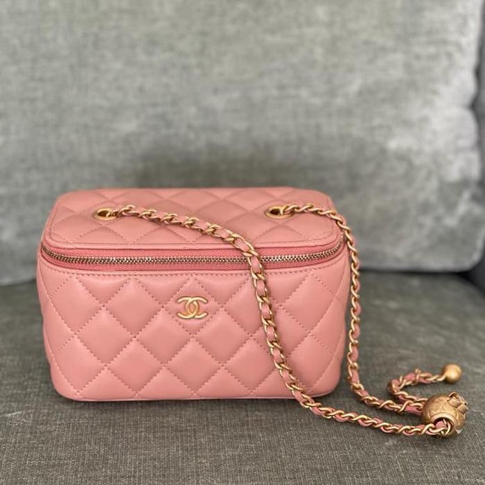 Original - Chanel Camera Bag Pearl Crush Peach Pink/ Salmon GHW Should
