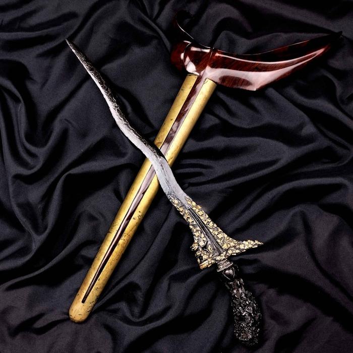 Keris Singa Barong Luk 5 Kinatah Emas Tangguh Majapahit Sepuh Kuno