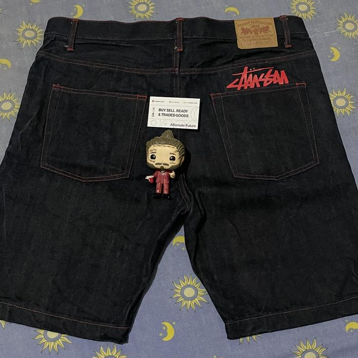 Stussy Denim Short Back Stussy Printed Red