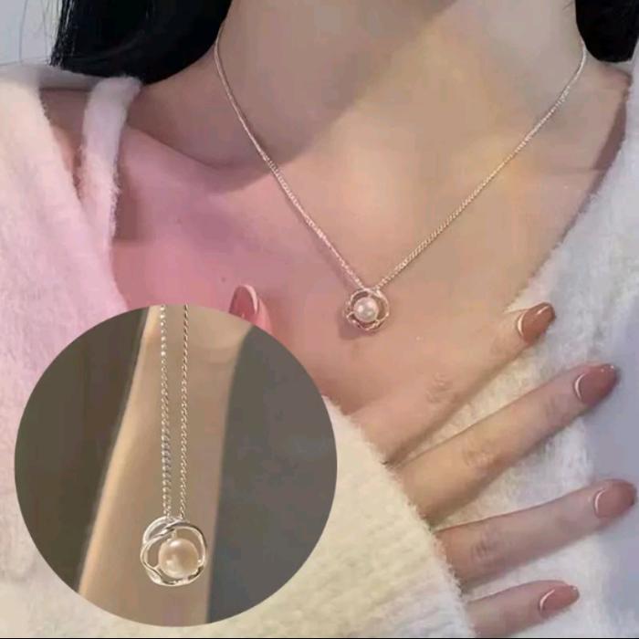 Kalung + liontin bulat