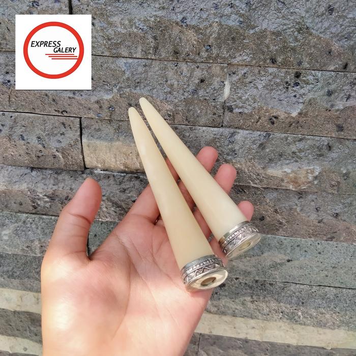 Kerajinan Tangan Once Cangklong Tulang Igduy Motif Taring X995 - Bahan Tulang Igduy Warna Natural