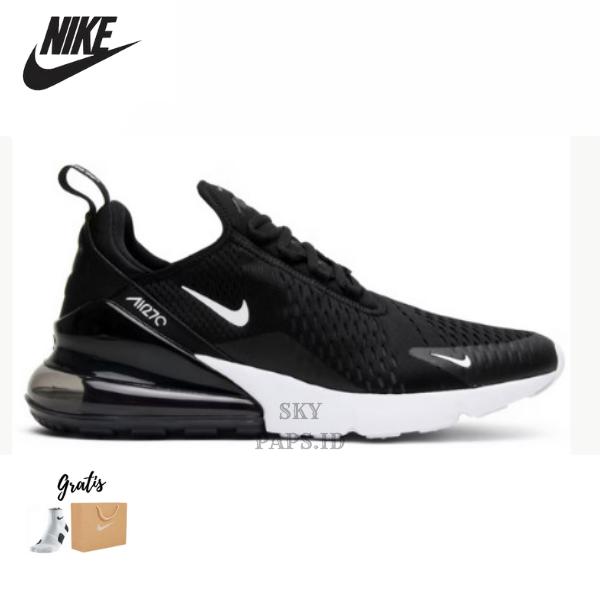 Sepatu Sneakers Pria Nike Air Max 270 Black White Red