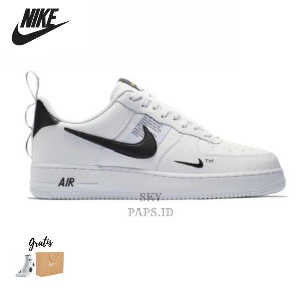 Sepatu Nike Air Force 1 07 LV8 Utility White Black BNIB Original