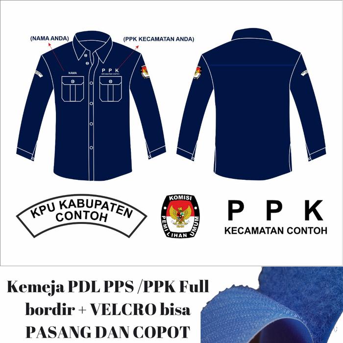 Kemeja pdl PPS PPK Pemilu 2024 + Velcro perekat