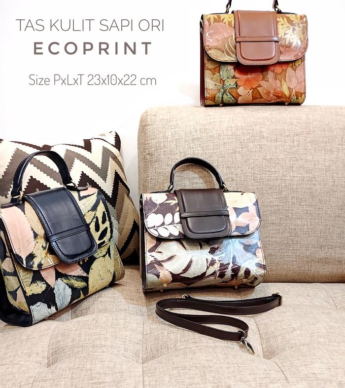 ALKA Tas Kulit Garut Tas Selempang Wanita Tas Kulit Sapi ECOPRINT