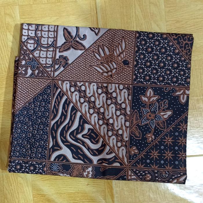 kain batik jarik cap motif perca tambal warna alam tanahan
