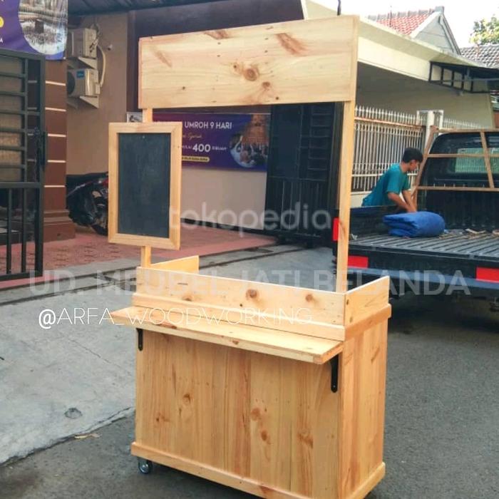 gerobak es teh Jawa gerobak es teh solo murah gerobak kayu jati Beland