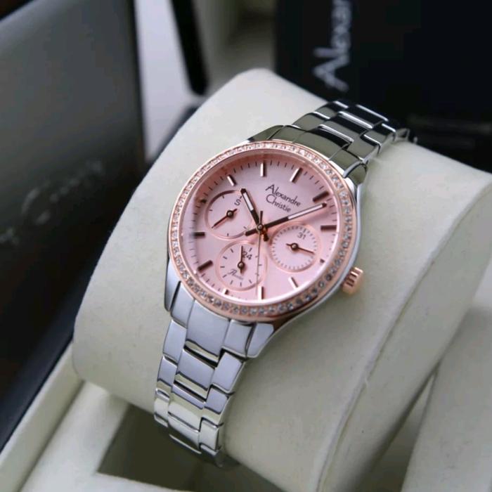 ALEXANDRE CHRISTIE AC 2A66 SILVER PINK AC2A66 WANITA ORIGINAL