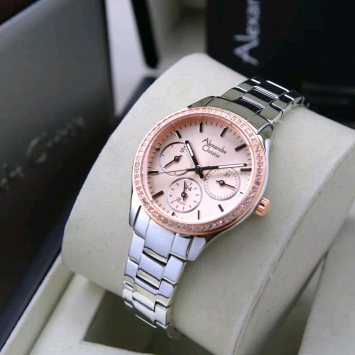ALEXANDRE CHRISTIE AC 2A66 SILVER ROSEGOLD AC2A66 WANITA ORIGINAL