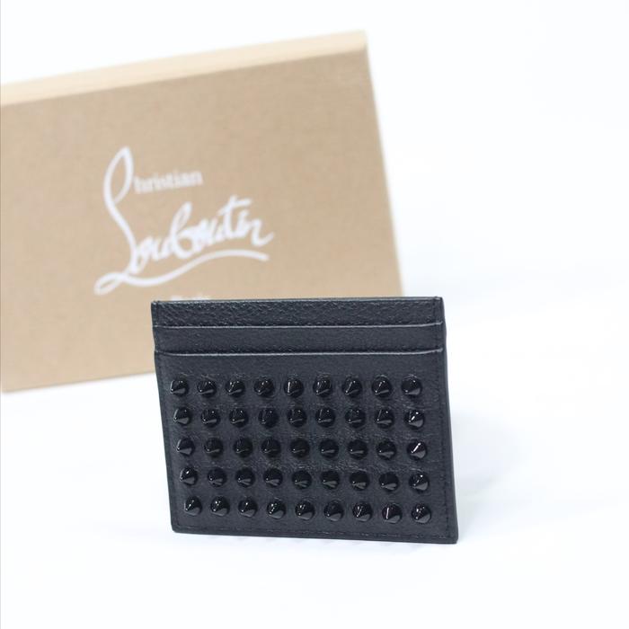 CHRISTIAN LOUBOUTIN SPIKE CARD HOLDER BLACK